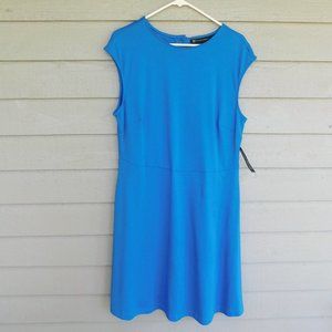 New York & Co. Blue Sleeveless Cotton Scoop Neck Dress - XL (NWT)